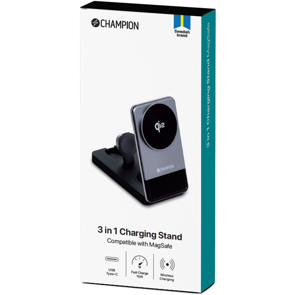 Champion CHQI202, 3-in-1 Qi2-Ladeständer 15 W