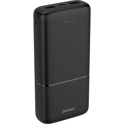 Deltaco PB-C1008 Powerbank mit 20 000 mAh, 20 W PD, schwarz