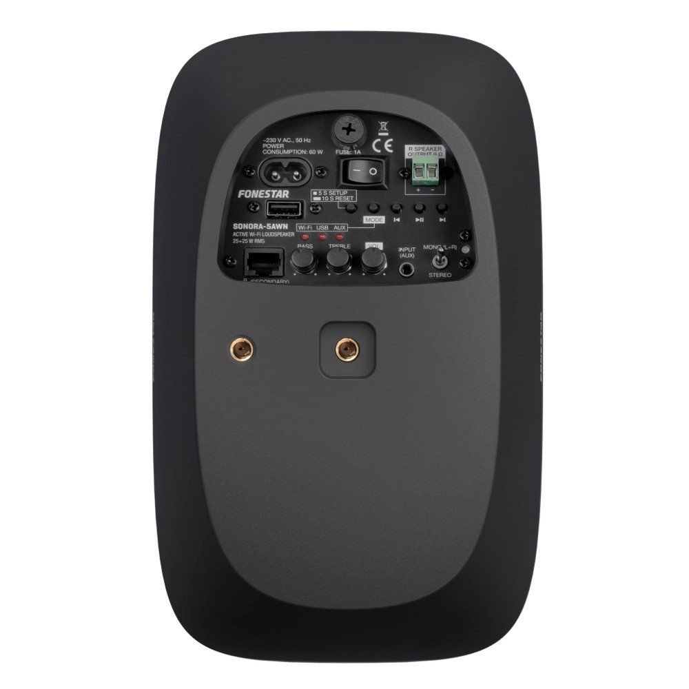 Fonestar SONORA-5AWN, aktiver WLAN-Wandlautsprecher, schwarz