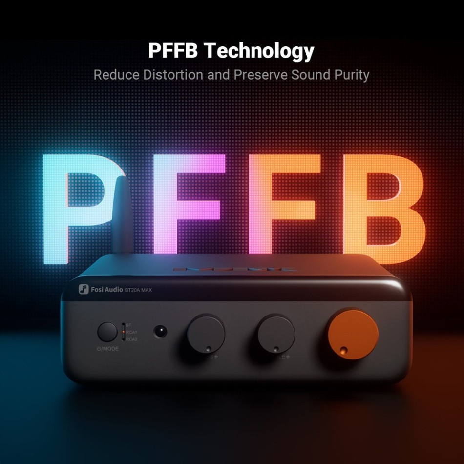 Fosi Audio BT20A MAX Stereo-Verstärker mit Bluetooth & 48V-Netzteil
