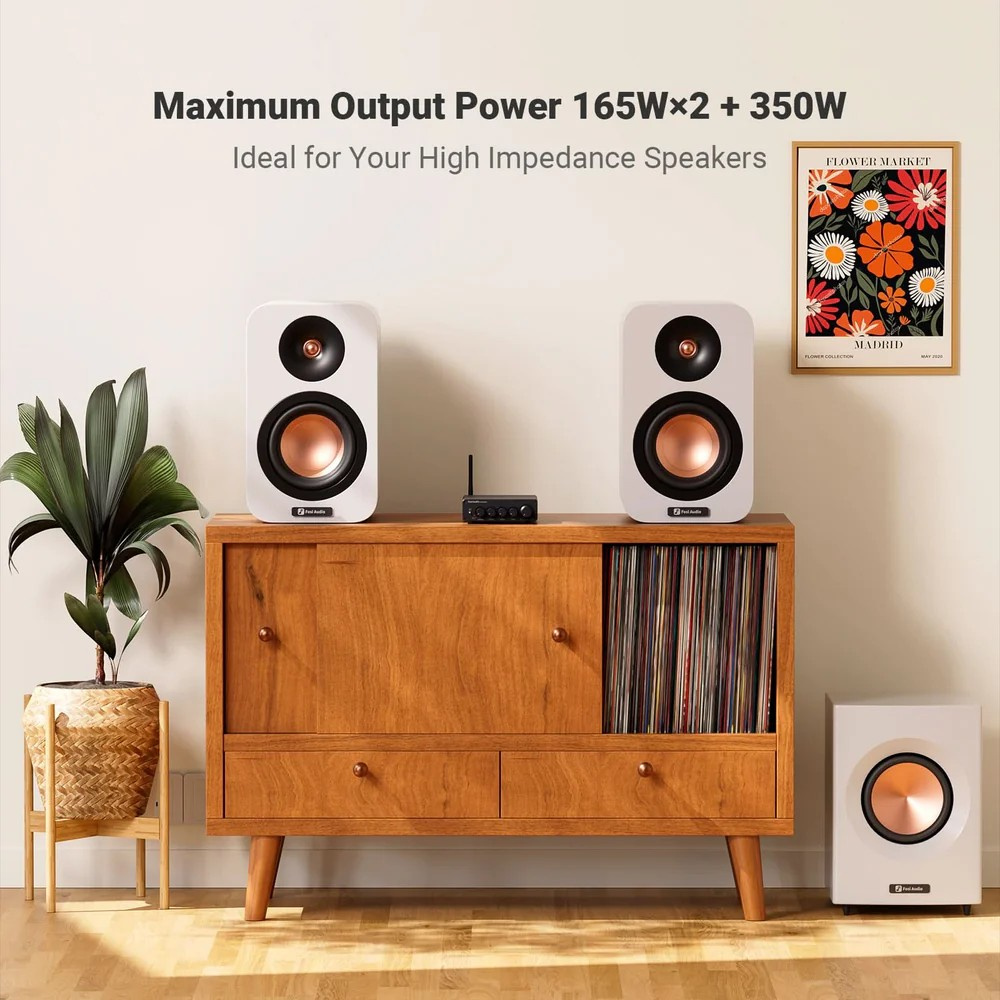 Fosi Audio BT30D, Stereo-Verstärker mit Bluetooth & 48V-Netzteil