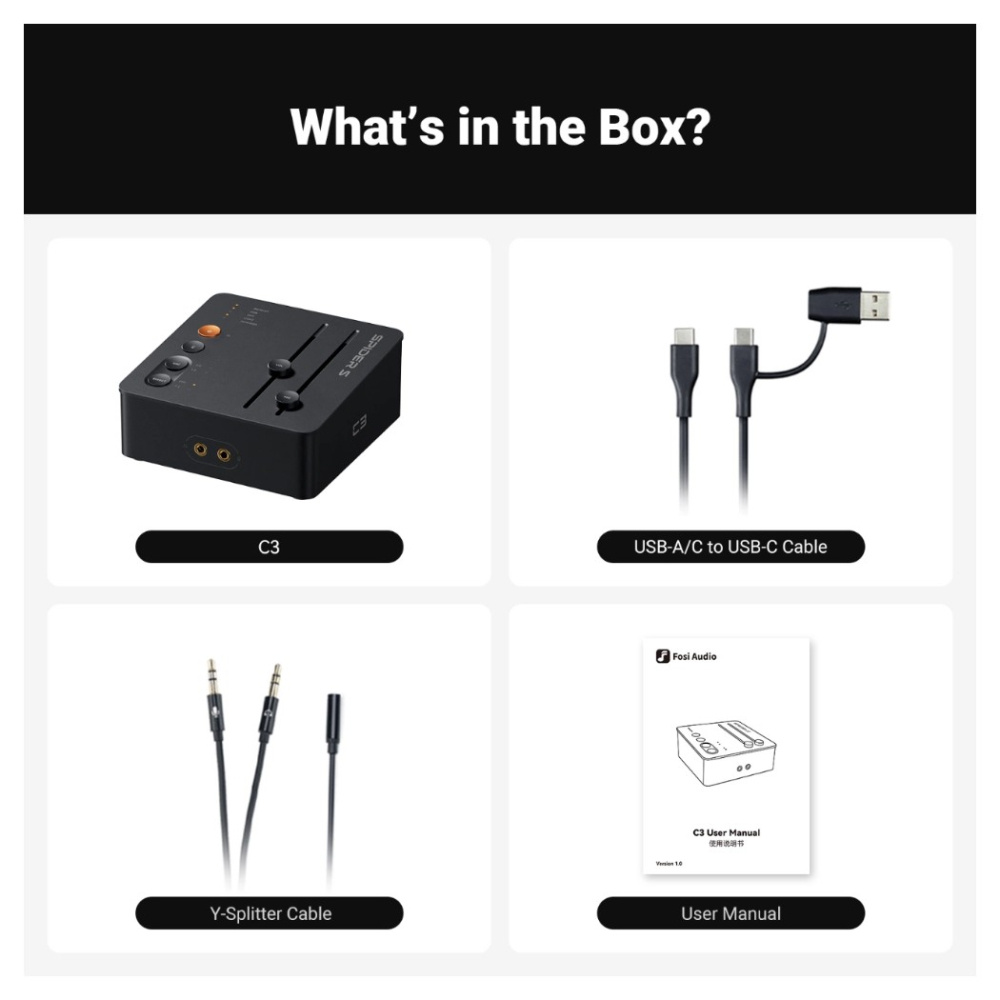Fosi Audio C3 Gaming-Kopfhörerverstärker mit DAC
