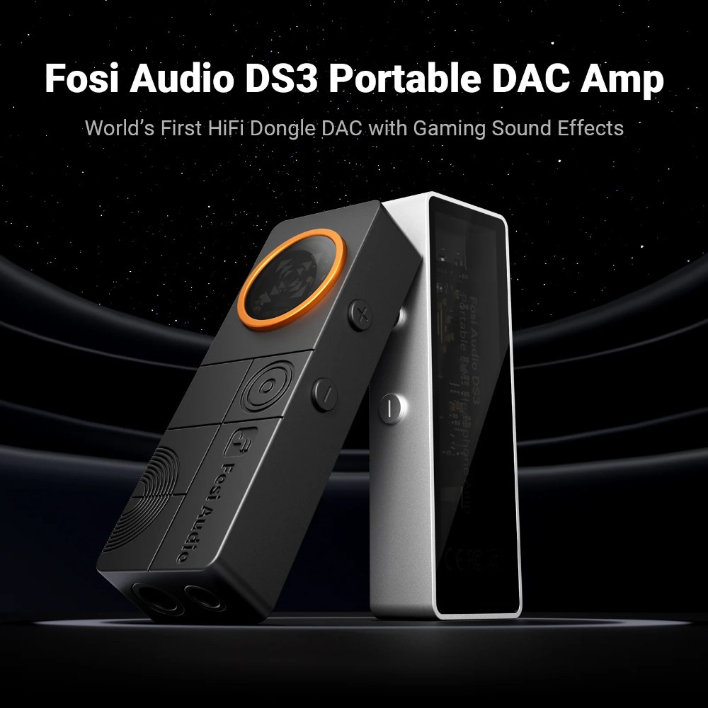 Fosi Audio DS3 portabler DAC & Kopfhörerverstärker, Obsidian
