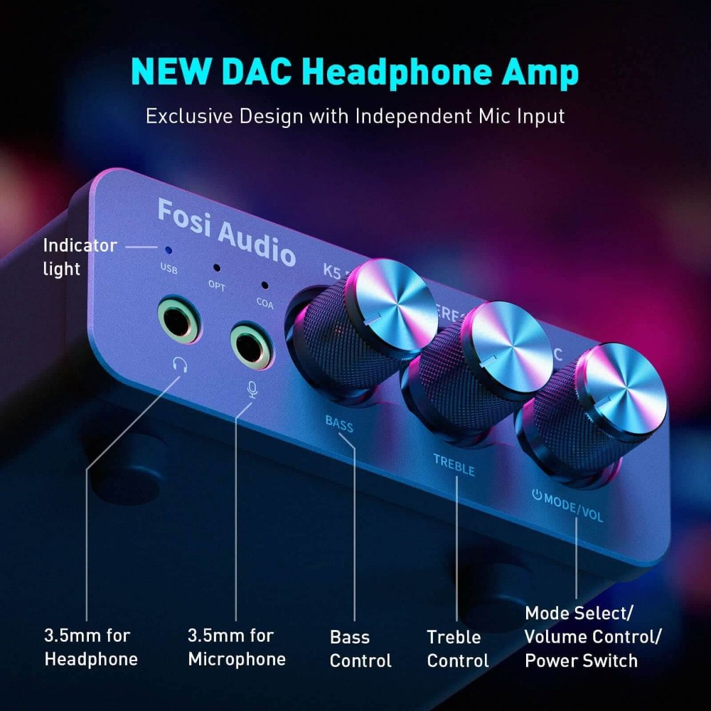 Fosi Audio K5 Pro, Kopfhörerverstärker & DAC
