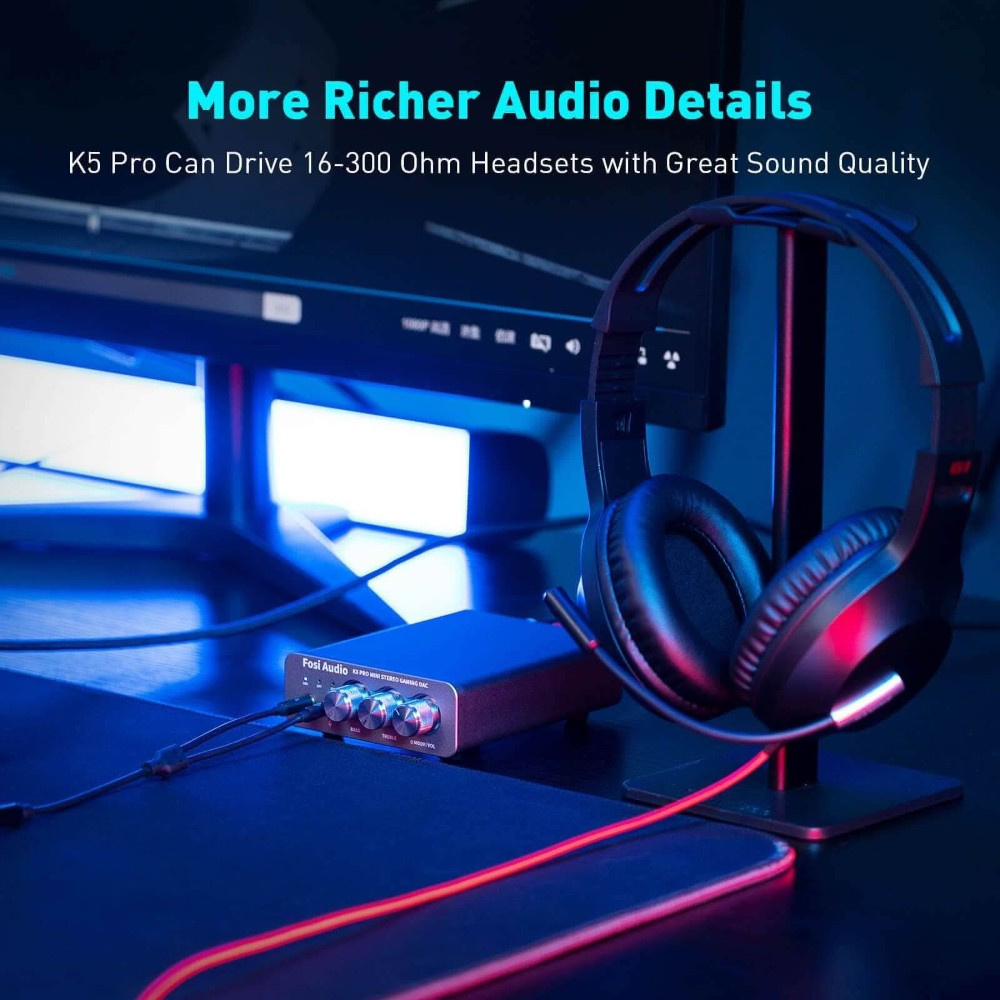 Fosi Audio K5 Pro, Kopfhörerverstärker & DAC
