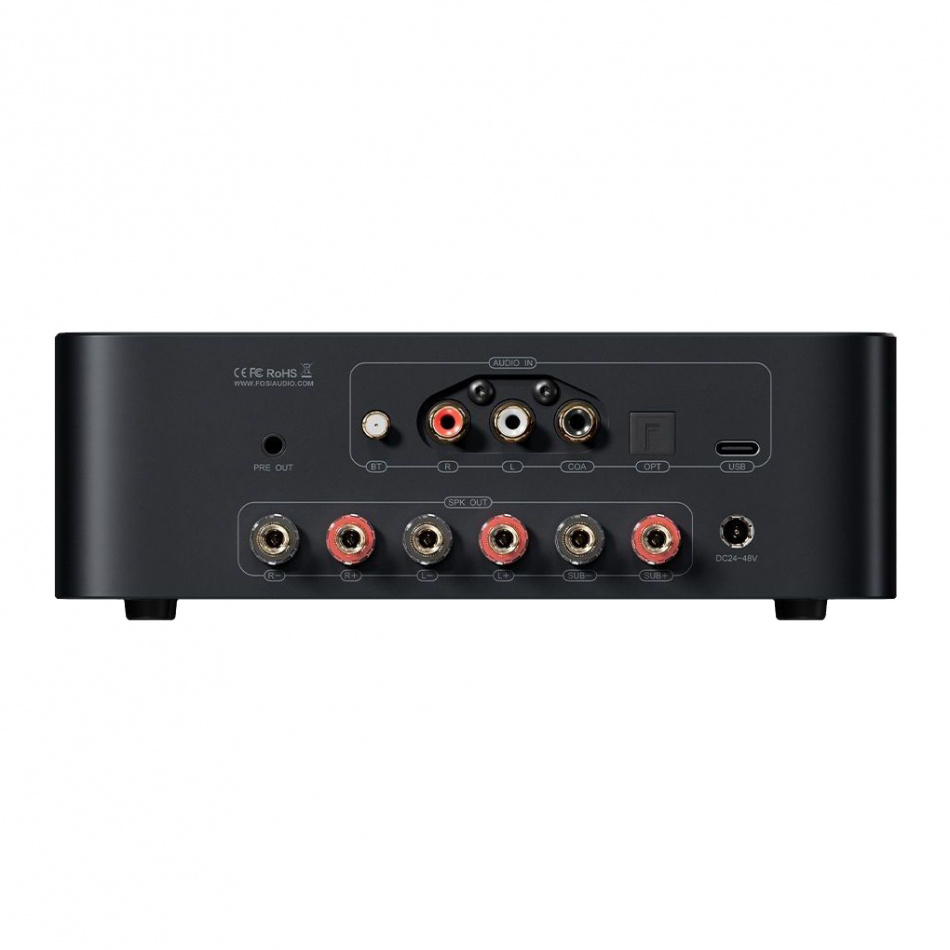 Fosi Audio MC351 Stereo-Verstärker mit integriertem Endstufenausgang für Subwoofer