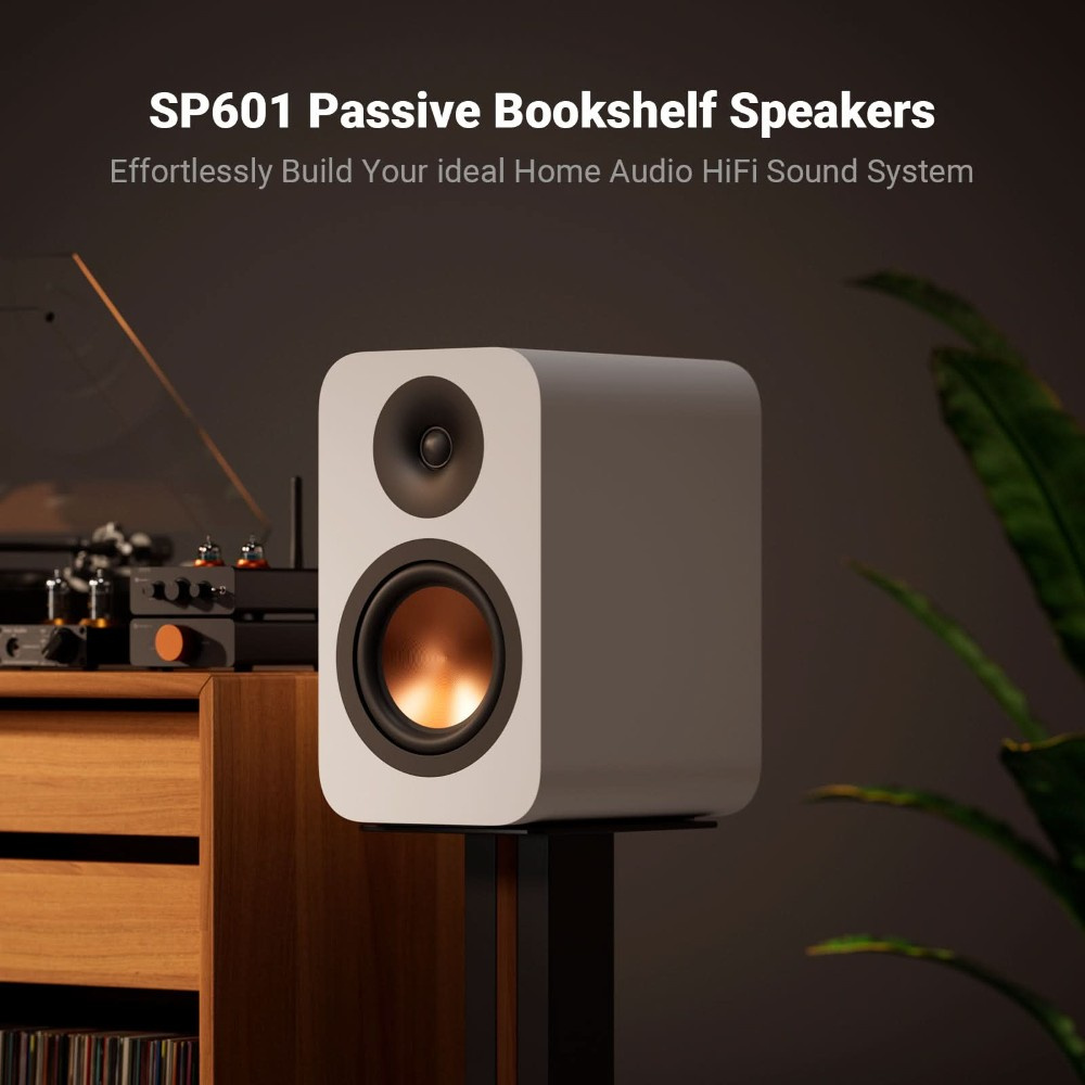 Fosi Audio SP601 Regallautsprecher, weißes Paar
