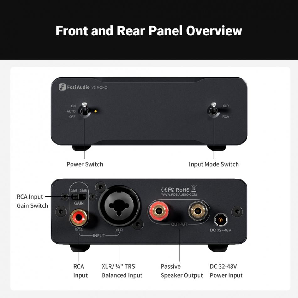 Fosi Audio V3 Mono, kompakte Mono-Endstufe