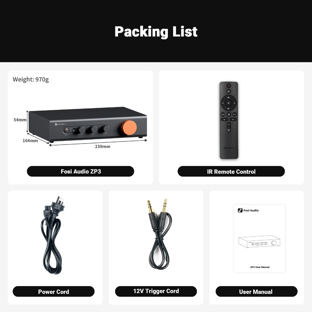 Fosi Audio ZP3 Vorverstärker mit XLR