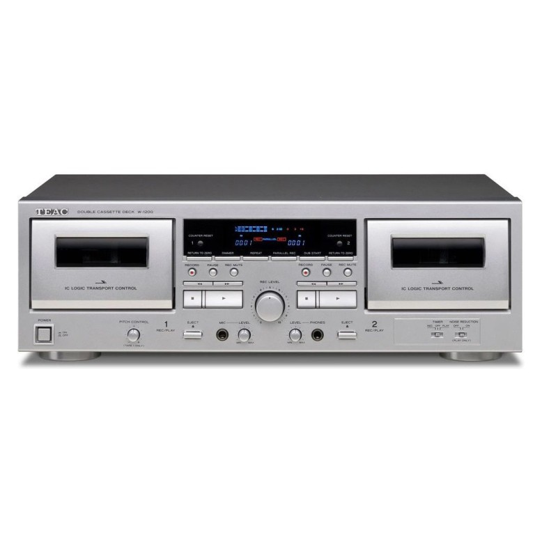 Teac W-1200 Doppel-Kassettendeck mit Digitalisierungsfunktion, Silber