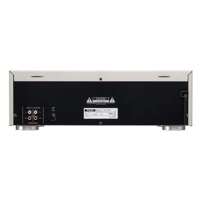 Teac W-1200 Doppel-Kassettendeck mit Digitalisierungsfunktion, Silber
