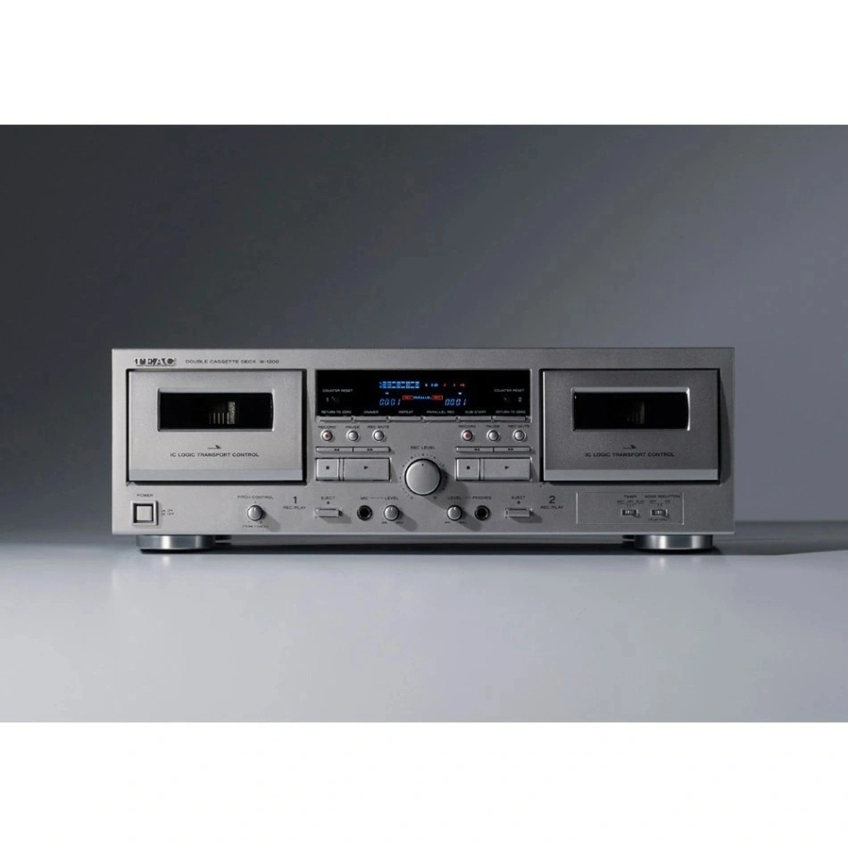 Teac W-1200 Doppel-Kassettendeck mit Digitalisierungsfunktion, Silber