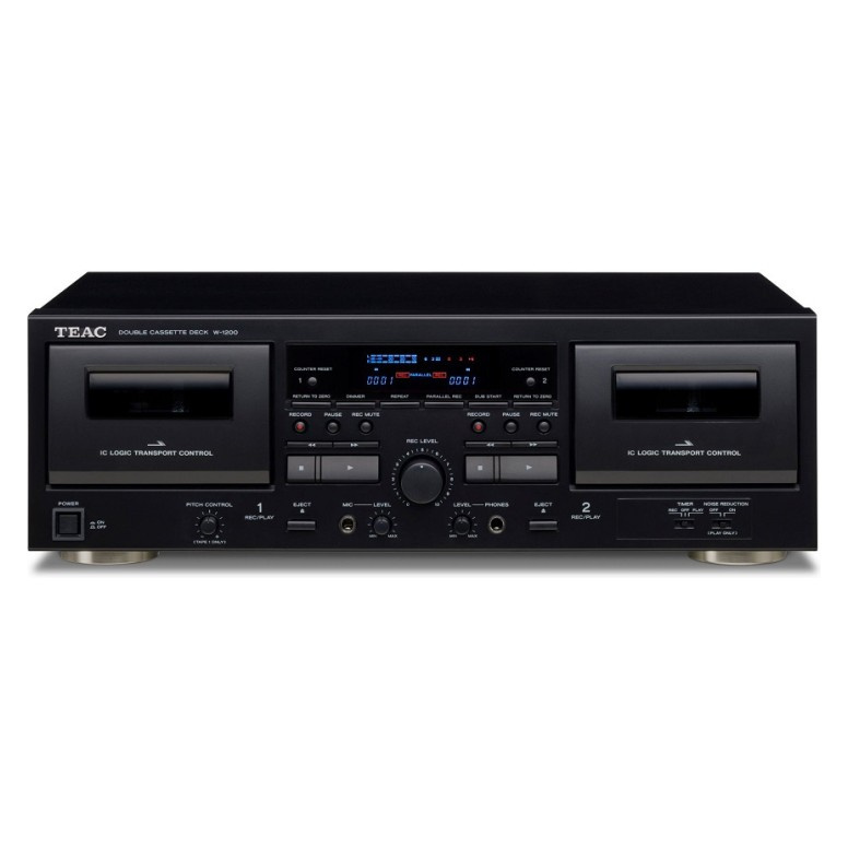 Teac W-1200 Doppel-Kassettendeck mit Digitalisierung, schwarz