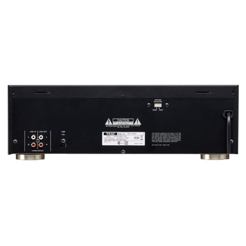 Teac W-1200 Doppel-Kassettendeck mit Digitalisierung, schwarz