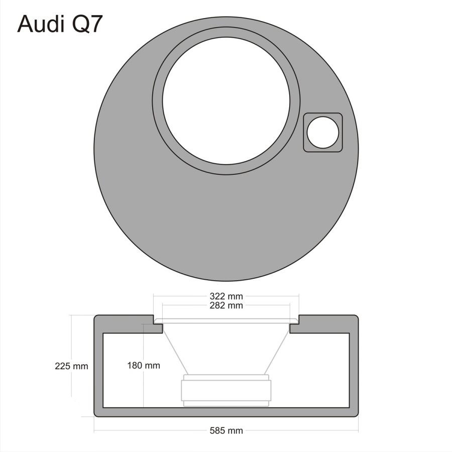 Leeres Subwoofer-Gehäuse Audi Q7