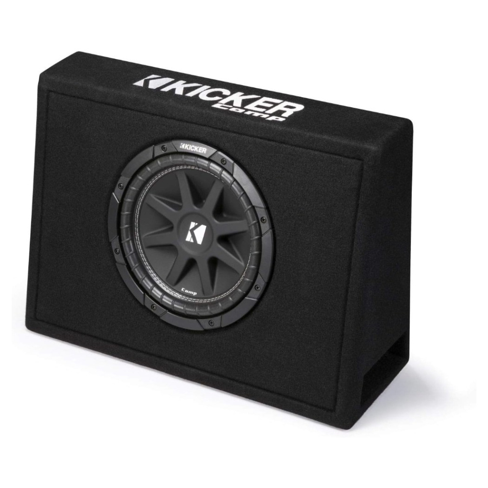 Kicker KickPack KKP210, Basspaket mit schlankem Bassreflexgehäuse mit 10-Zoll-Subwoofer, Verstärker und Verkabelung
