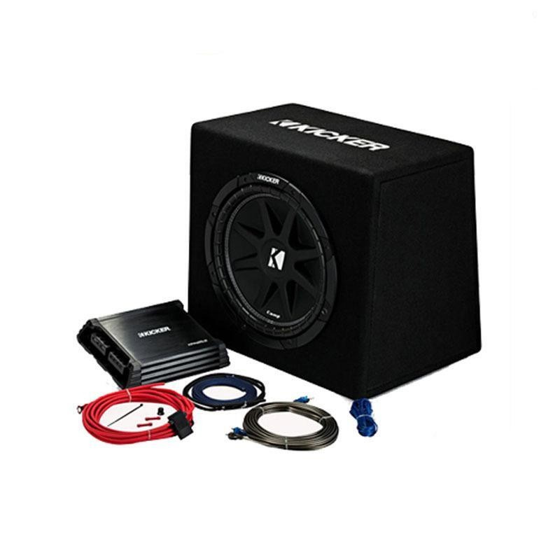 Kicker KickPack KKP212, Basspaket mit 12-Zoll-Bassreflexgehäuse, Endstufe und Kabeln