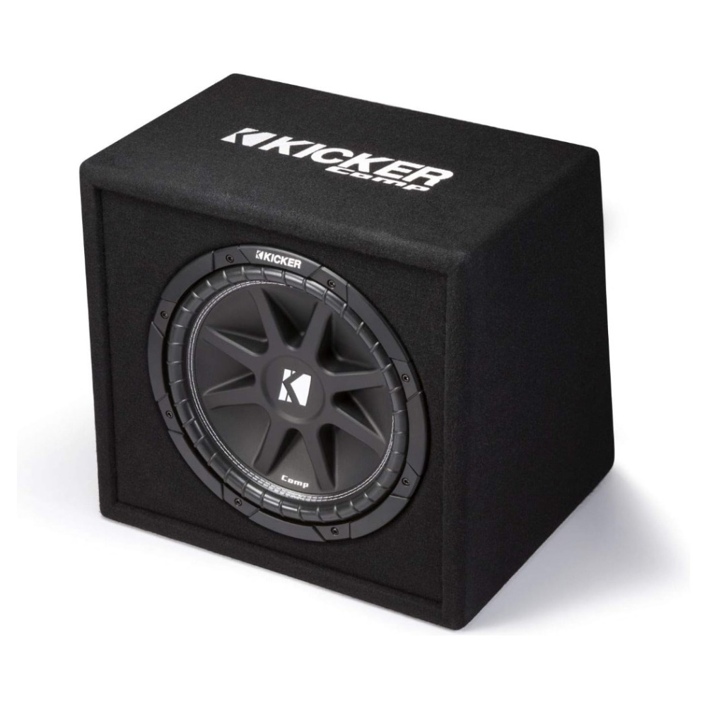 Kicker KickPack KKP212, Basspaket mit portiertem 12-Zoll-Subwoofergehäuse, Verstärker und Verkabelung