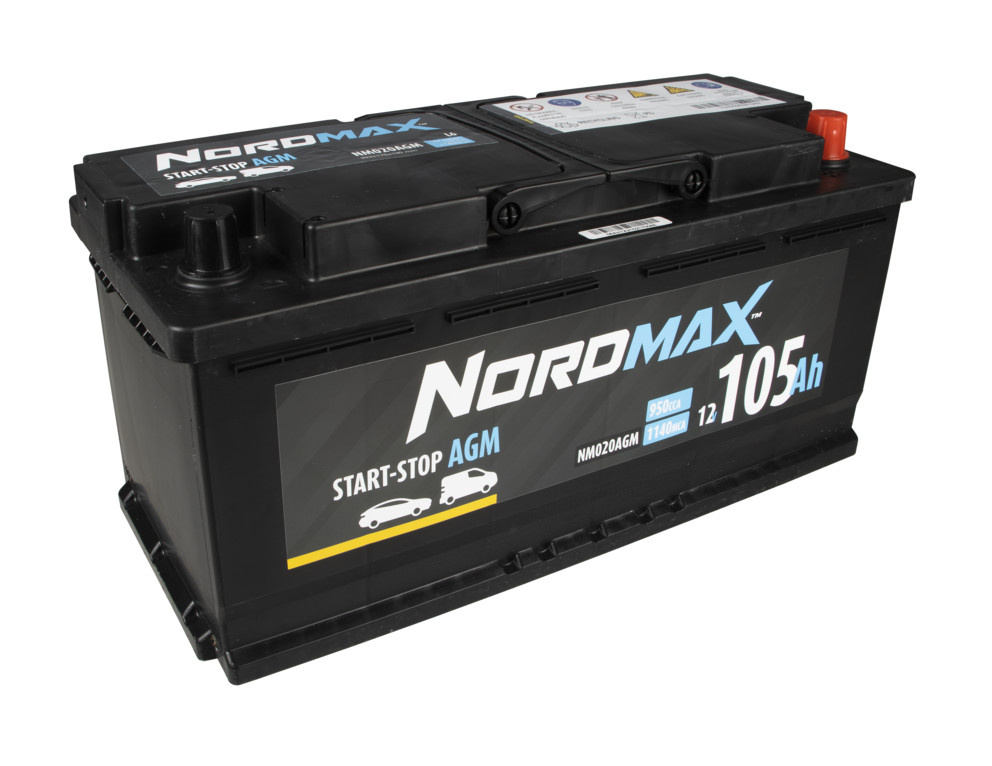 Nordmax AGM-Batterie, 105Ah / 12V