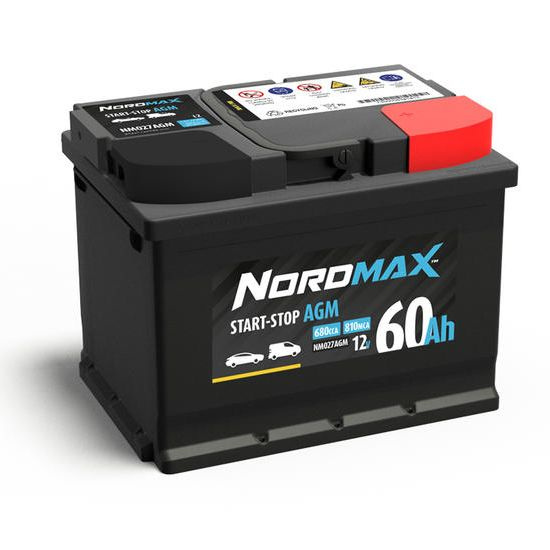 Nordmax AGM-Batterie, 60Ah / 12V