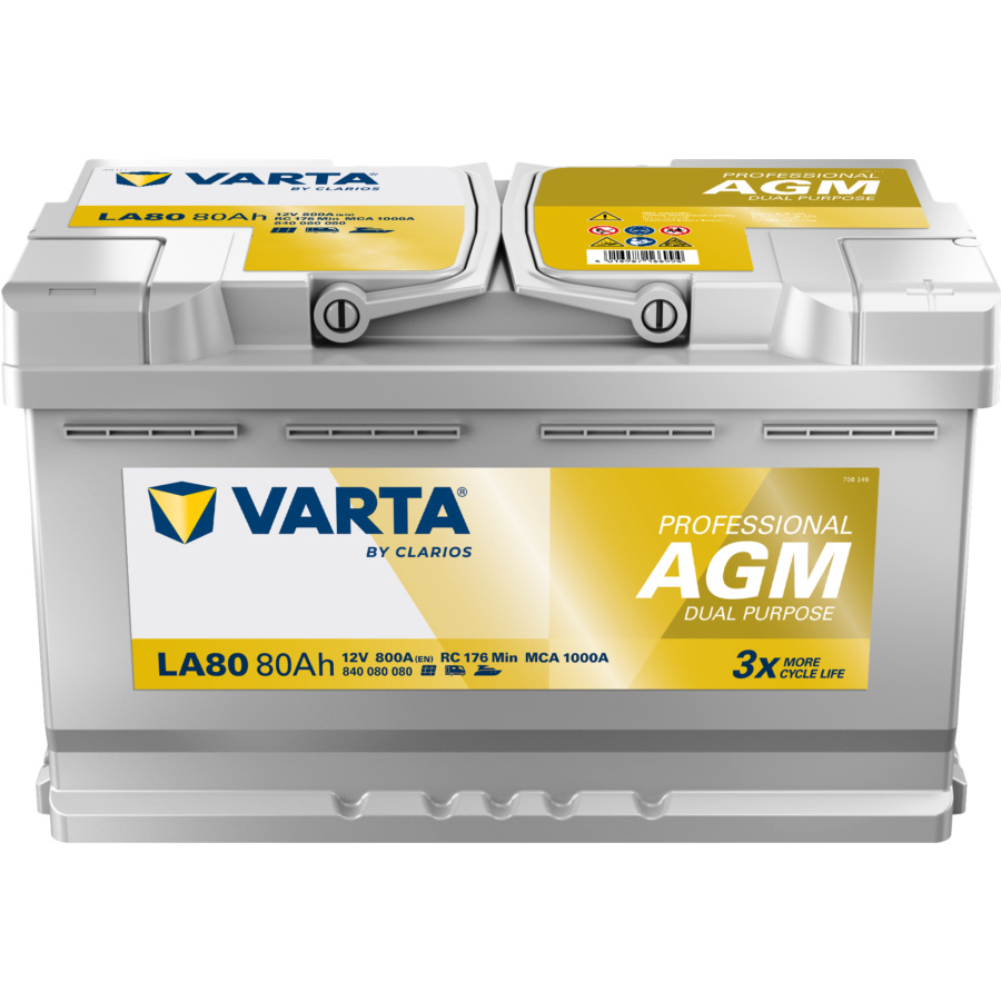 Varta LA80 Dual Purpose AGM 800A 80Ah, Starterbatterie