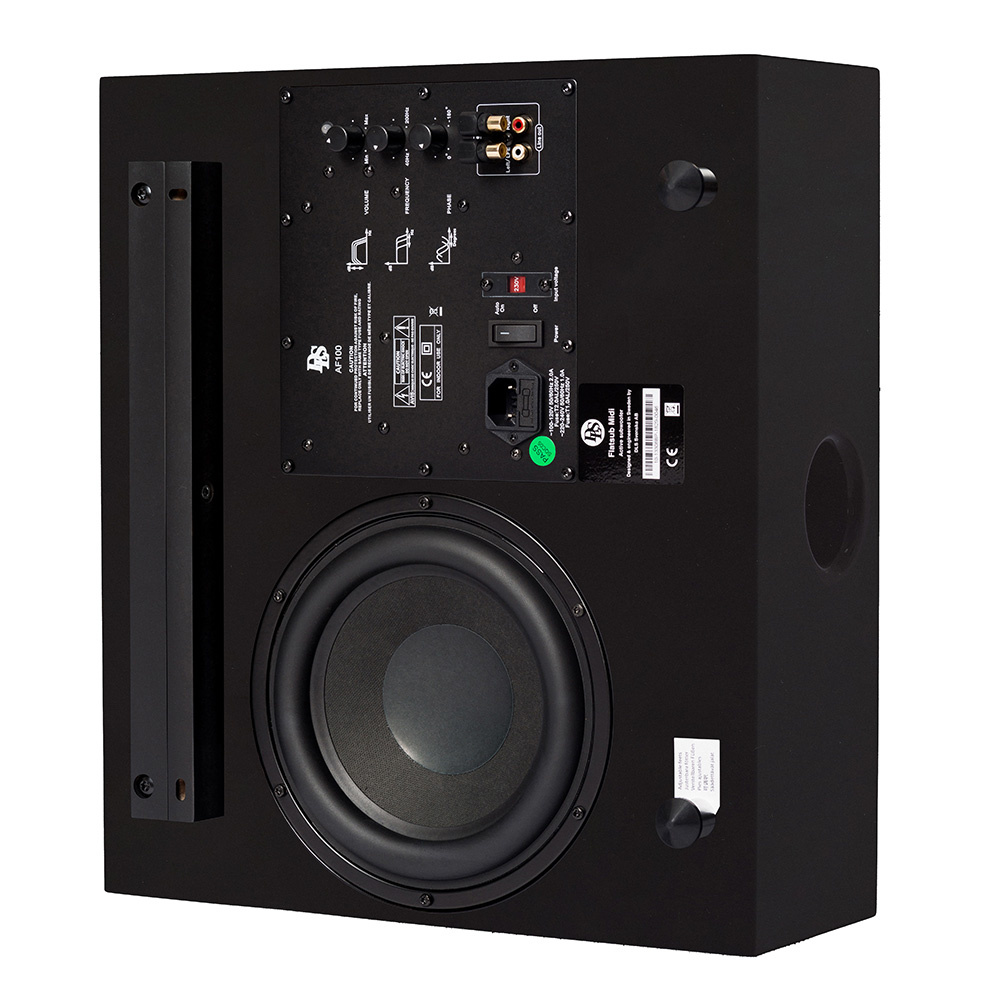 DLS Flatsub Midi wandmontierbarer Aktiv-Subwoofer, Mattschwarz