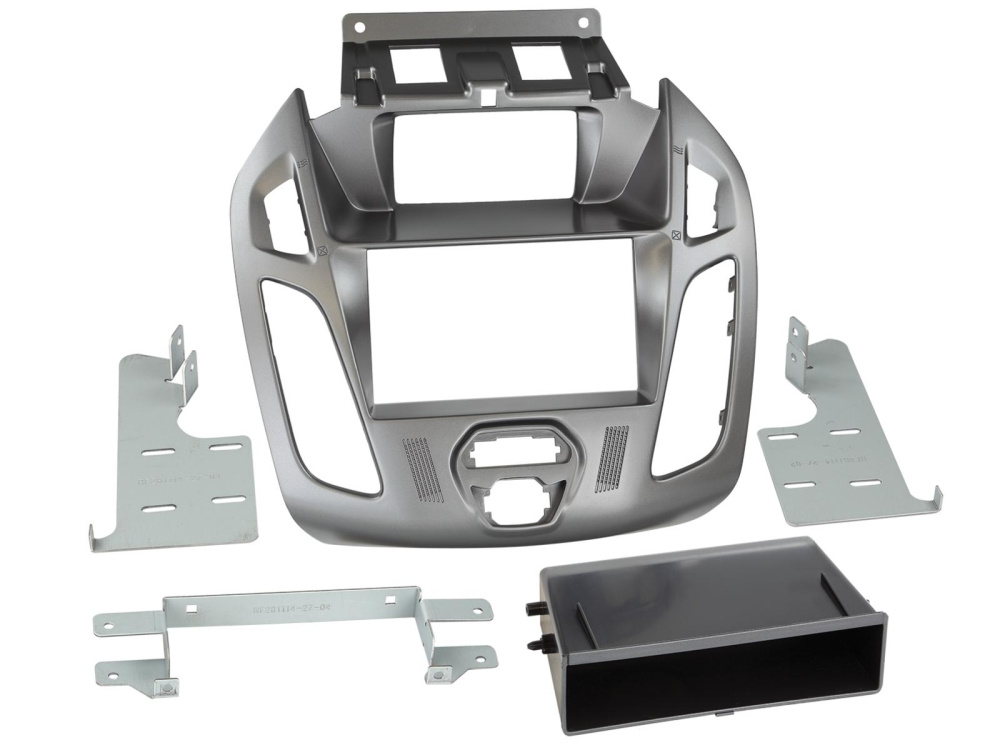 Montagerahmen 2-DIN mit Ablagefach Ford Connect silber