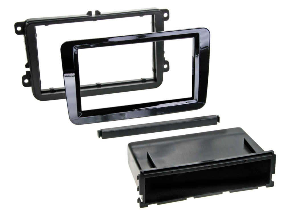 Einbaurahmen 2-DIN Seat/Skoda/VW, Piano Black