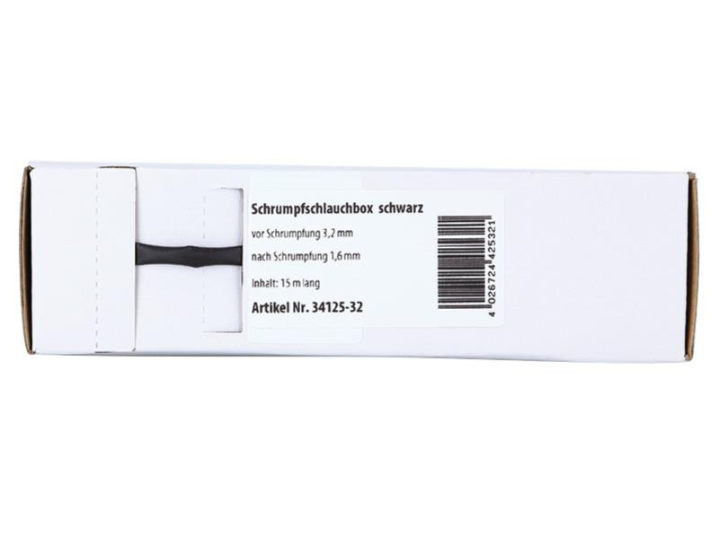 Schwarzer Schrumpfschlauch 3.2 mm² - 1.6 mm², Meterware