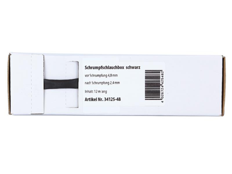 Schwarzer Schrumpfschlauch 4.8 mm² - 2.4 mm², Meterware