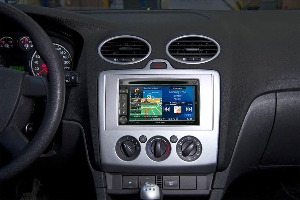 ACV Einbaurahmen 2-DIN Ford, silber