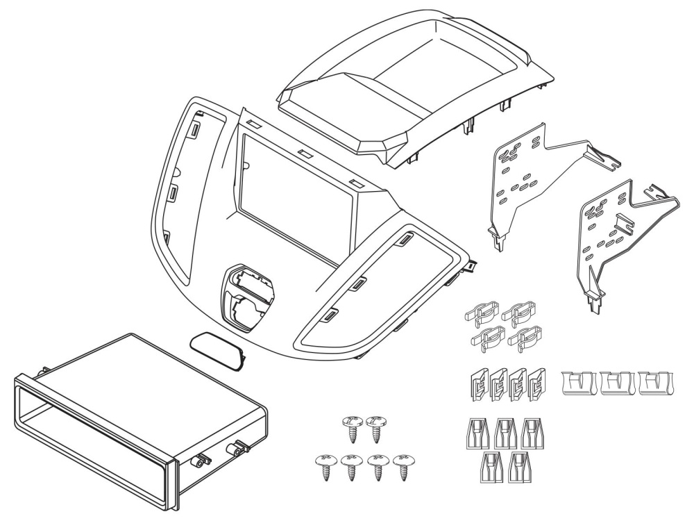 Einbaurahmen 2-DIN mit Ablagefach Ford Transit V363