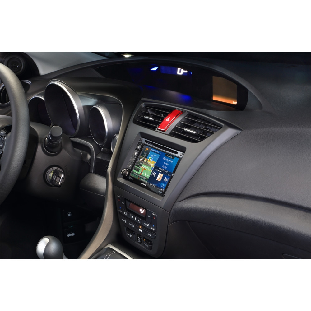 Einbaurahmen 2-DIN Honda Civic, schwarz