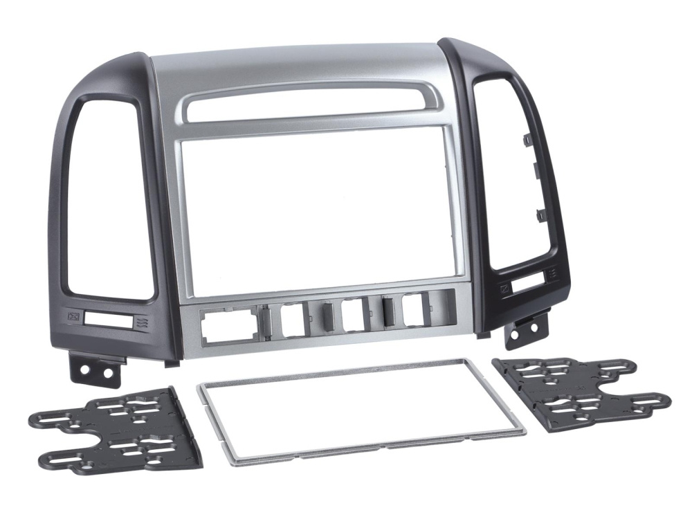 Einbaurahmen 2-DIN Hyundai Santa Fe, silber/schwarz