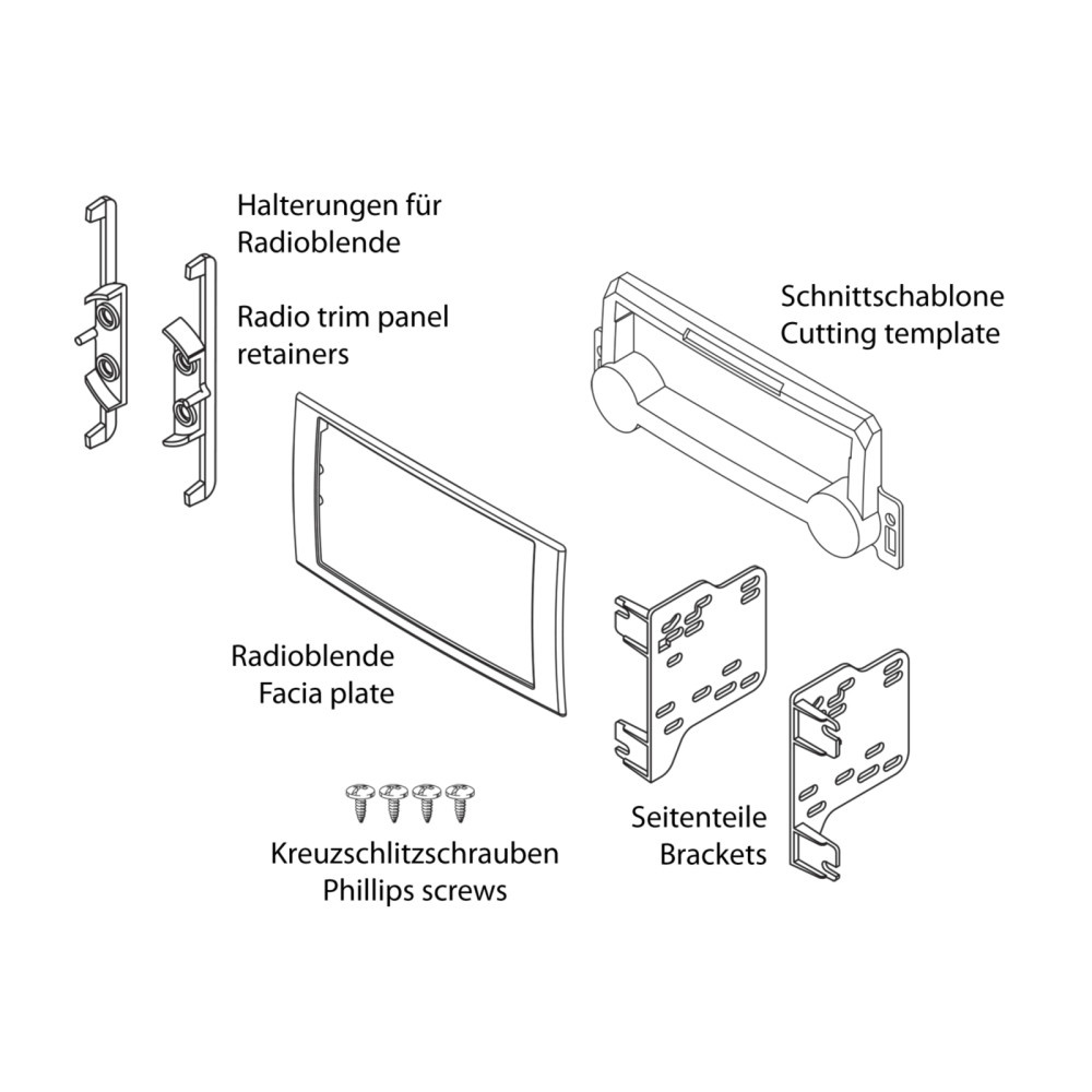 Einbaurahmen 2-DIN Chrysler/Dodge/Jeep