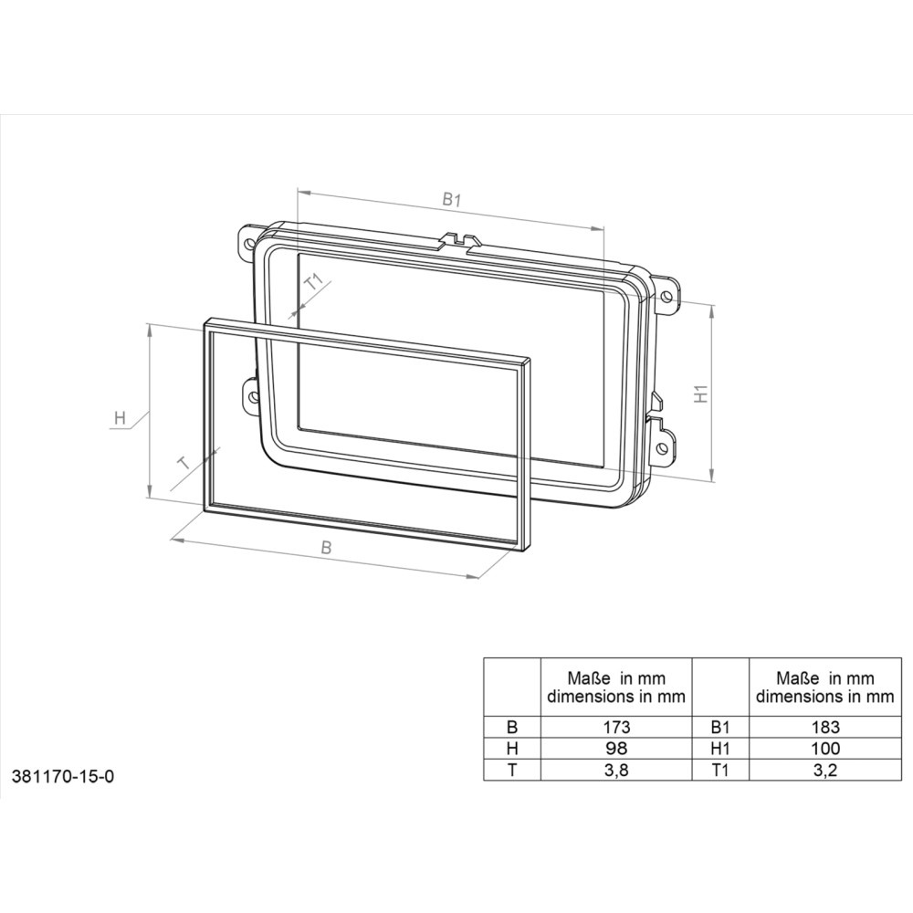 Einbaurahmen 2-DIN Mazda 2 2007-