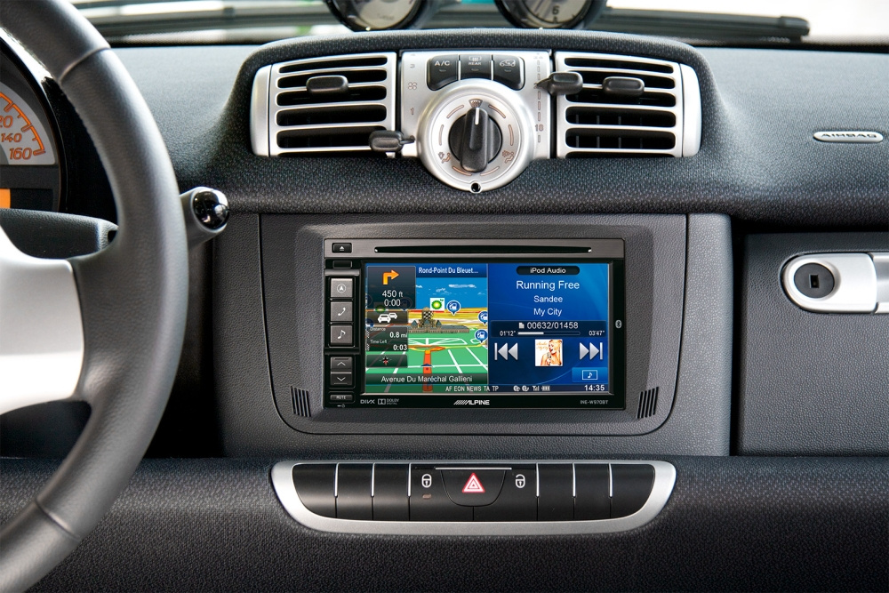 Einbaurahmen 2-DIN Smart ForTwo 2010-2015, schwarz