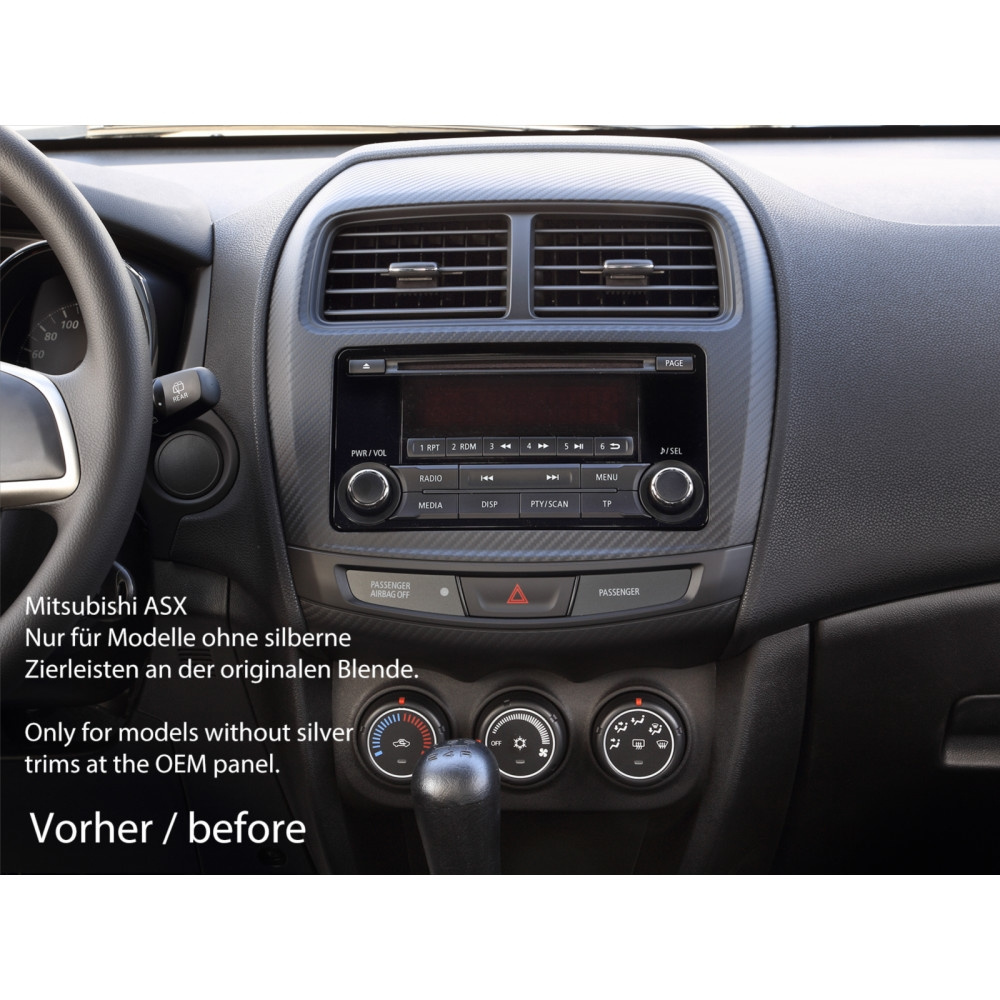 Einbaurahmen 2-DIN Mitsubishi ASX 2015- piano schwarz