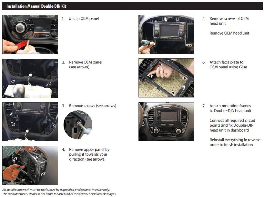 Einbaurahmen 2-DIN Nissan Juke 2010-2019