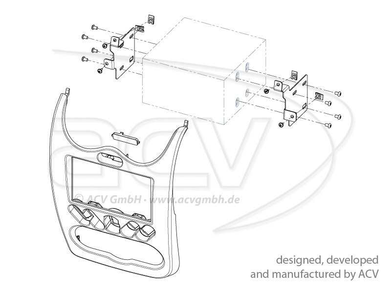 Montagerahmen 2-DIN Stereo Dacia Duster 2010- Schwarz
