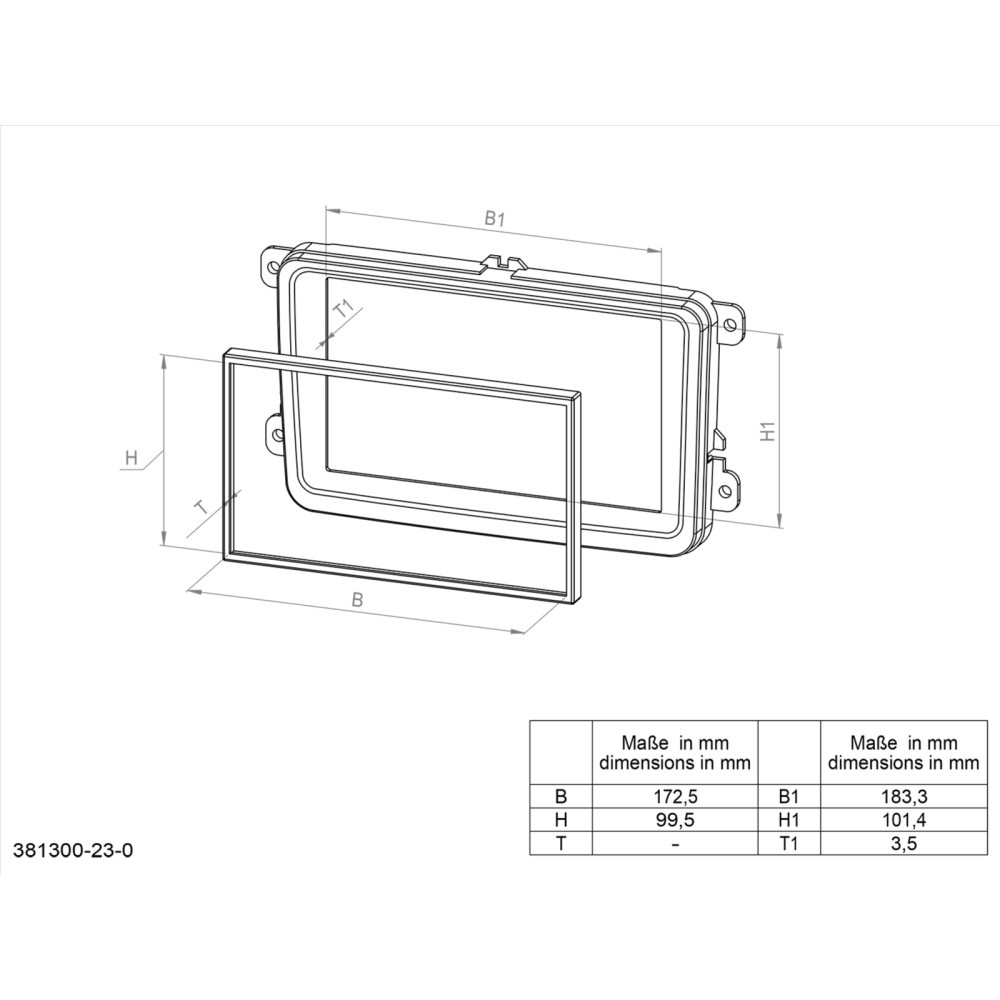 Einbaurahmen 2-DIN Toyota Prius 09-