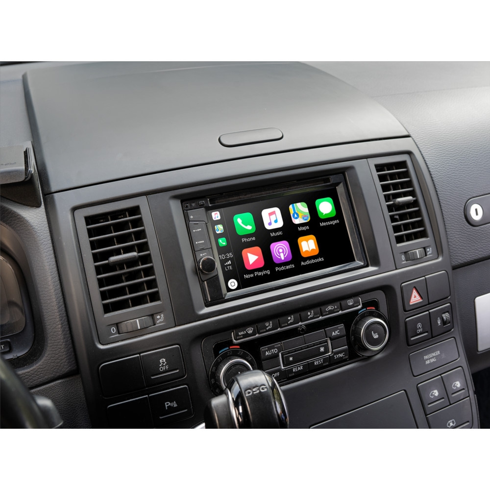 Einbaurahmen 2-DIN VW T5/Touareg, schwarz