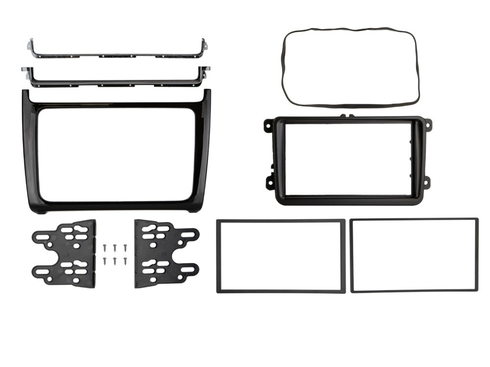 Einbaurahmen 2-DIN VW Polo 2014-2017, Piano Black