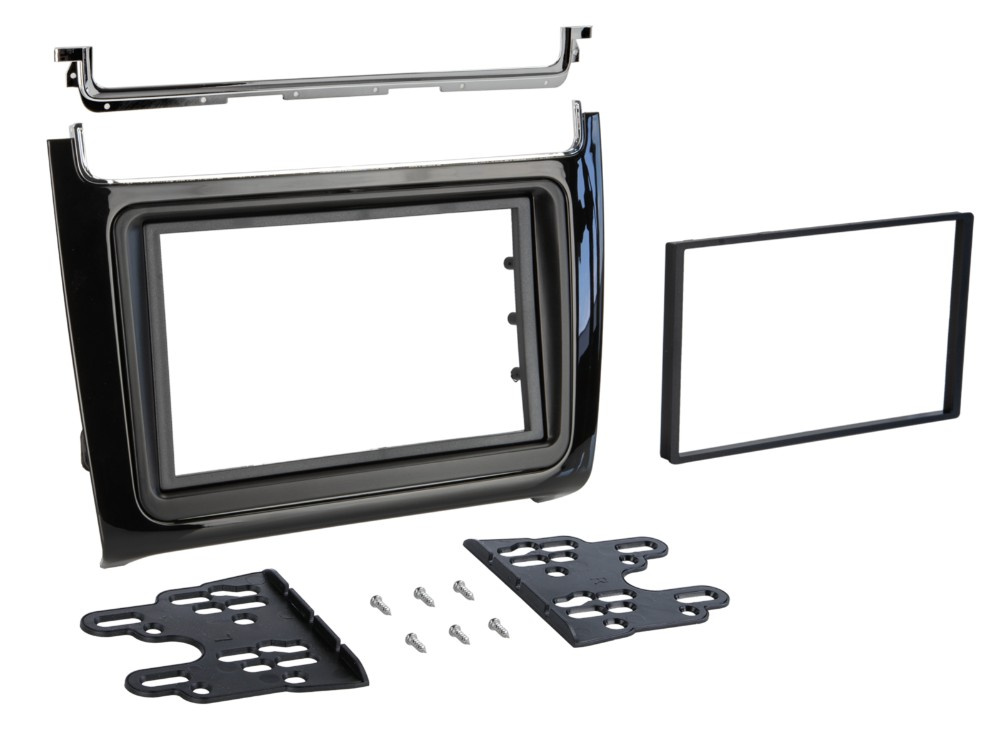 Einbaurahmen 2-DIN VW Polo 2014-2017, Piano Black