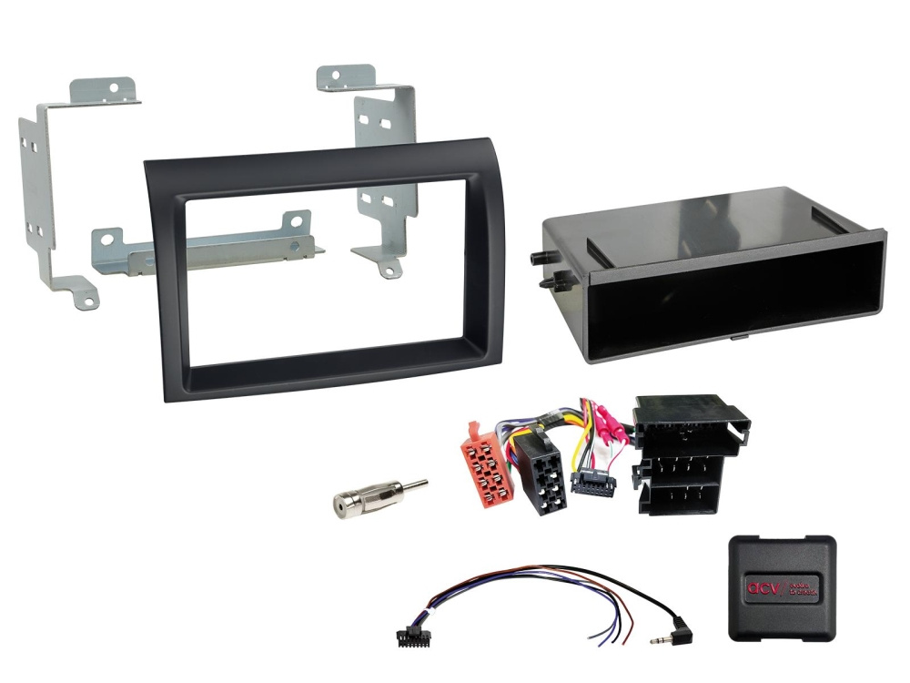 ACV Einbauset 2-DIN mit Ablagefach Citroen/Fiat/Opel/Peugeot, schwarz
