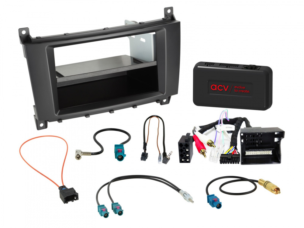ACV Einbauset 2-DIN mit Ablagefach Mercedes