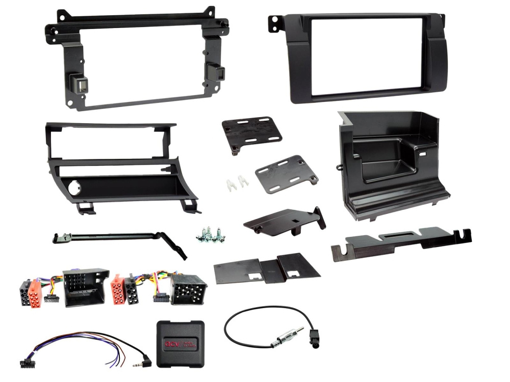 2-DIN Kit BMW 3er Serie E46, Lenkradsteuerung/Antennaadapter