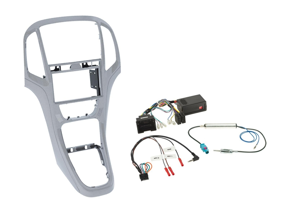 2-DIN Kit Opel Astra J 2009-2018, platin silber