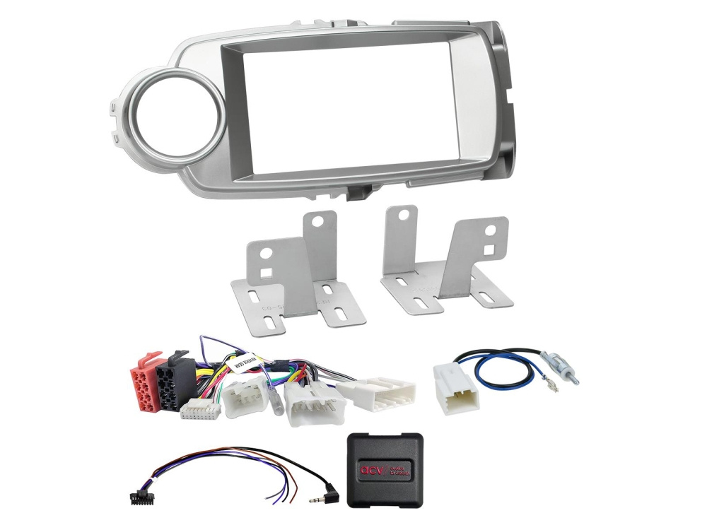 ACV Einbaukit 2-DIN Toyota Yaris silber
