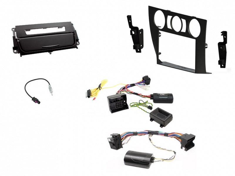 Einbauset BMW 3-Serie E90 06-14, manuelle Klimaanlage, Mattschwarz